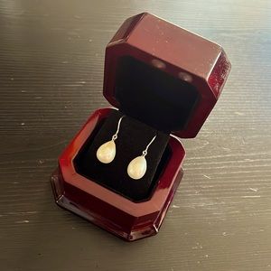 Custom made drop pearl earrings
